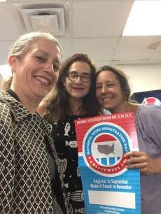 Kimberlee & Amanda from WECANN working with Laura from Action Together to register voters at the Cape Ann YMCA. More voter registration events to come!: September 26, 2017