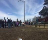 Amazing turnout today (2/24/18)! Thank you to everyone who came out and said #NEVERAGAIN ! All 150+ of us filled the whole guardrail! All ages and walks of life participated. Yes, WECANN!